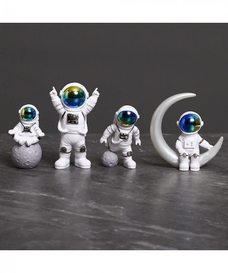 4 Pcs Astronaut Figurines Cake Topper Miniature Astronaut Toys Space Cake Topper Spaceman Statues for Home Desktop Decor Spac...