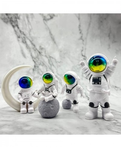 4 Pcs Astronaut Figurines Cake Topper Miniature Astronaut Toys Space Cake Topper Spaceman Statues for Home Desktop Decor Spac...