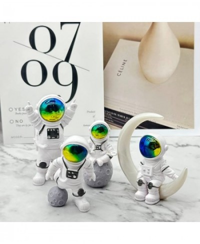 4 Pcs Astronaut Figurines Cake Topper Miniature Astronaut Toys Space Cake Topper Spaceman Statues for Home Desktop Decor Spac...