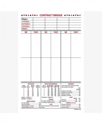 Contract Bridge Score Pads Large Size (5 Pads 50 Sheets Each) Enjoy The Original. Made in The USA. $39.65 - Game Accessories