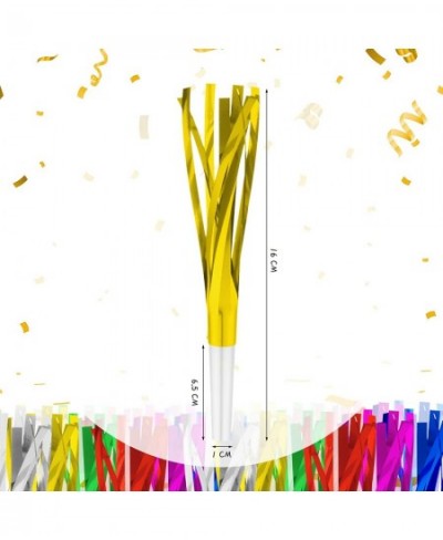 100 Pcs Party Blowouts Noisemakers 2 Kinds of Party Horns Favors Colorful Paper Musical Noisemakers and Metallic Fringed Nois...