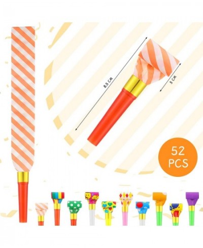 100 Pcs Party Blowouts Noisemakers 2 Kinds of Party Horns Favors Colorful Paper Musical Noisemakers and Metallic Fringed Nois...