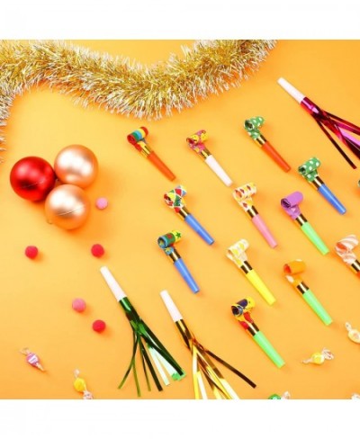 100 Pcs Party Blowouts Noisemakers 2 Kinds of Party Horns Favors Colorful Paper Musical Noisemakers and Metallic Fringed Nois...