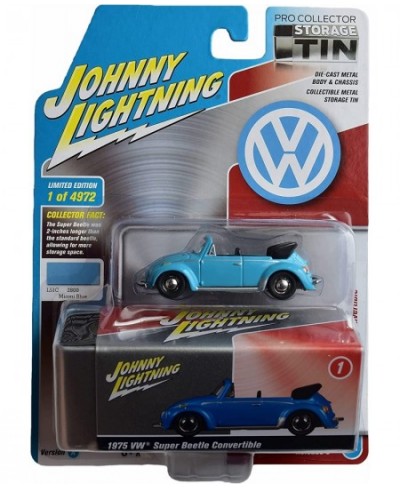 1975 VW Super Beetle Convertible [Blue] Storage TIN $21.89 - Nature Exploration Toys