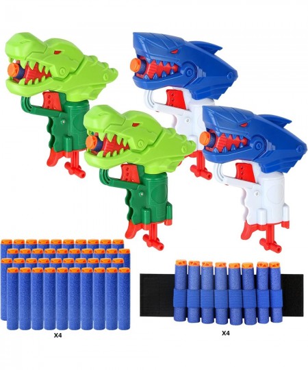 Dinosaur Shark Toy Gun Dinosaur Foam Blasters Guns Toy Shooting Game with 40 Bullets 4 Wristbands Easy to Shoot Blaster Gun S...