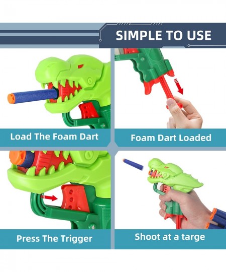 Dinosaur Shark Toy Gun Dinosaur Foam Blasters Guns Toy Shooting Game with 40 Bullets 4 Wristbands Easy to Shoot Blaster Gun S...