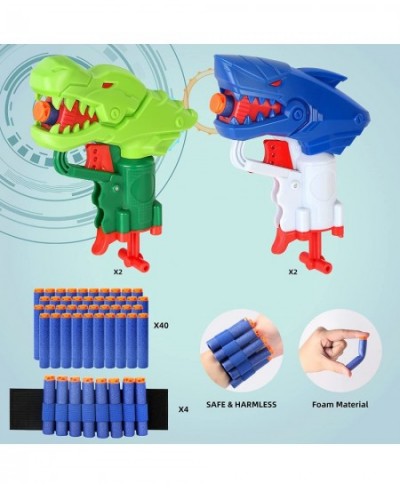 Dinosaur Shark Toy Gun Dinosaur Foam Blasters Guns Toy Shooting Game with 40 Bullets 4 Wristbands Easy to Shoot Blaster Gun S...