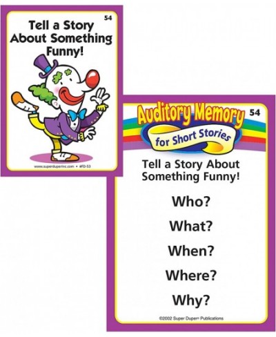 | Auditory Memory for Short Stories Fun Deck | Listening Comprehension Flash Cards | Educational Learning Materials for Child...