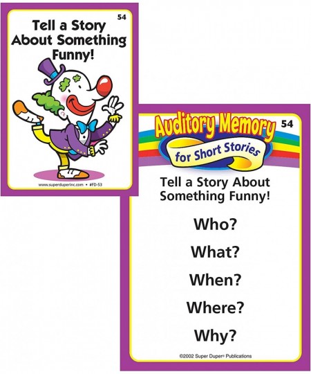 | Auditory Memory for Short Stories Fun Deck | Listening Comprehension Flash Cards | Educational Learning Materials for Child...