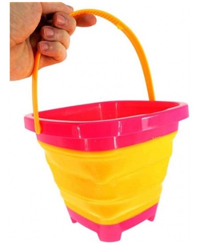 6.7 Inch Beach Pails Sand Buckets and Sand Shovels Set for Kids Summer Beach Toys for Outdoor Foldable Bucket Portable Silico...