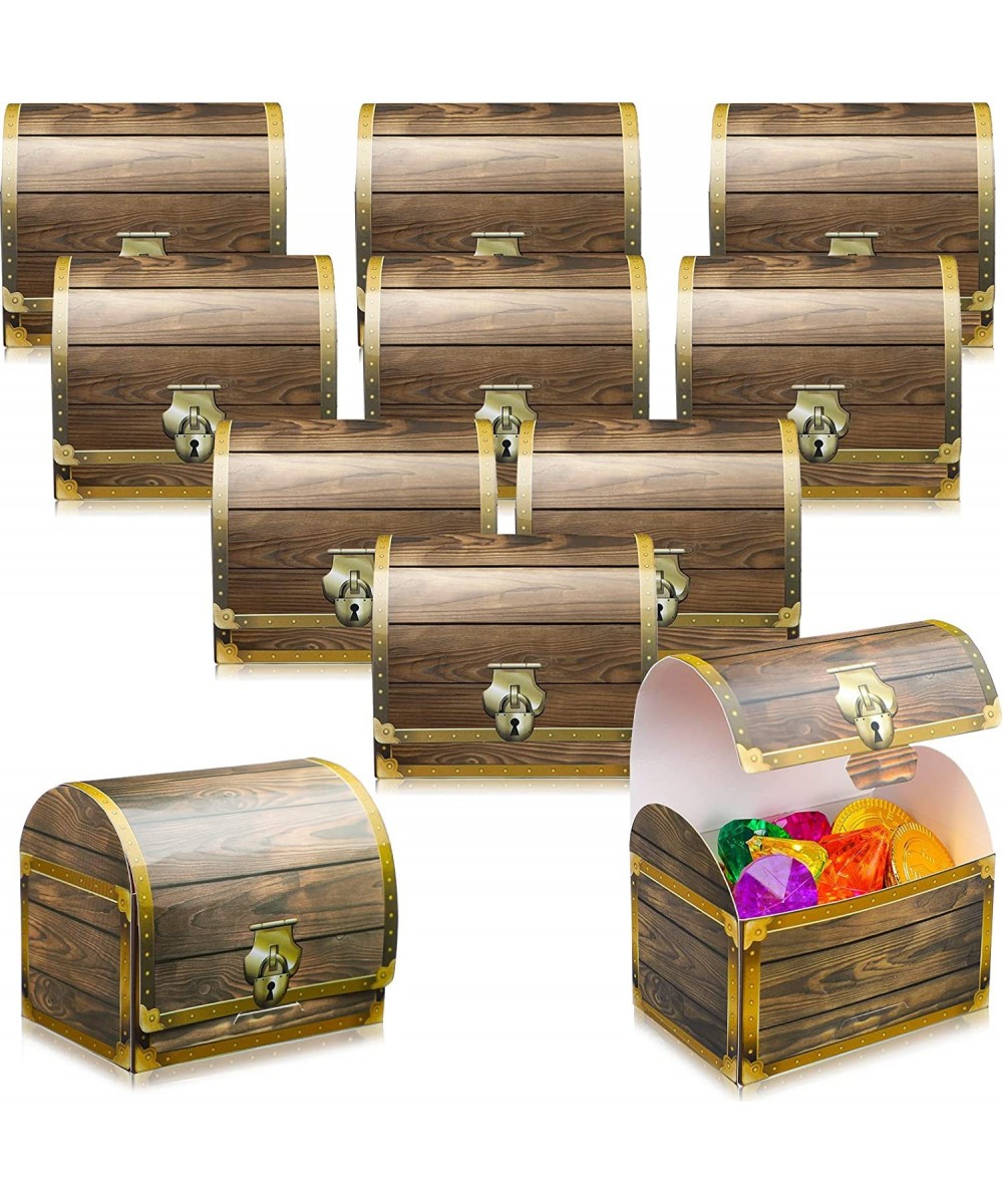 48 Pcs Pirate Treasure Chest Boxes Party Decorations Cardboard Pirates Goodie Candy Bags Favors for Kids Birthday Halloween H...