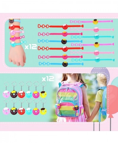 88 Pcs Donut Party Favors Set Include Donut Party Bags Goodie Bags Donut Bracelets Donut Keychains Key Ring and Stickers Donu...