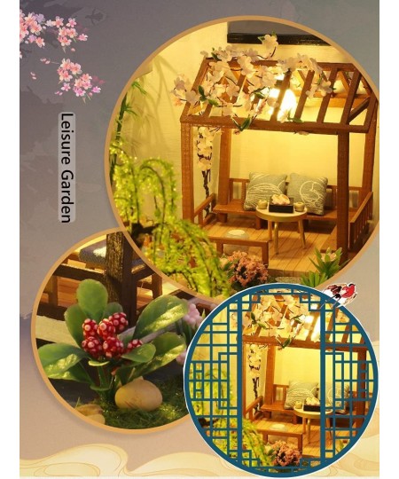 Dollhouse Miniature with Furniture Kit Handmade Chinese Style Loft DIY House Model for Teens Adult Gift (Bamboo Creek Water G...