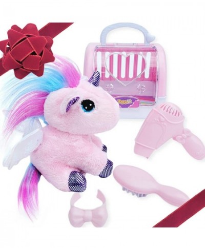 Plush Unicorn with Carrier Cage 5 Piece Toy Set Easter Gifts Stuffed Animal for Girls with Cage Purse Pony Unicorns Gifts for...