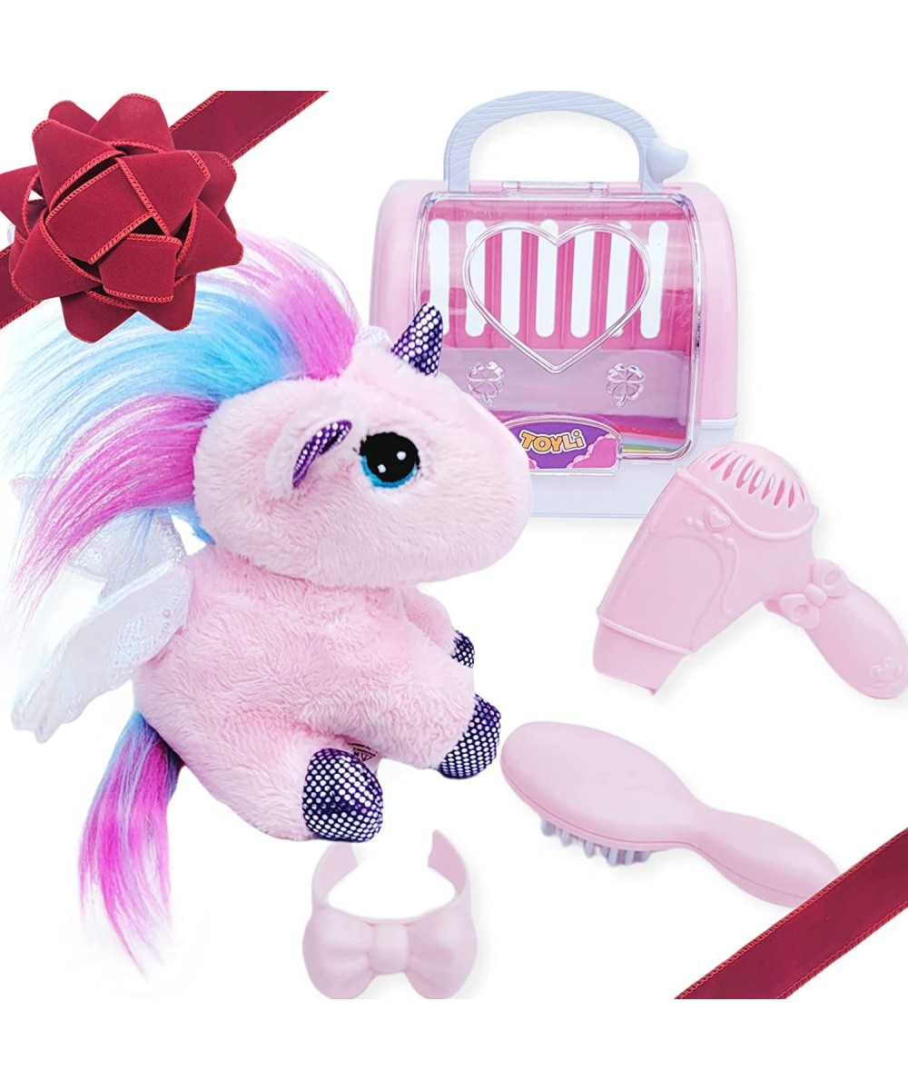 Plush Unicorn with Carrier Cage 5 Piece Toy Set Easter Gifts Stuffed Animal for Girls with Cage Purse Pony Unicorns Gifts for...