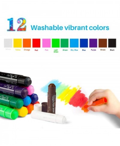 Washable Tempera Paint Sticks | Non-Toxic Quick Drying & No Mess Paint Sticks for Kids (12 Bright Colors) $22.87 - Kids' Draw...