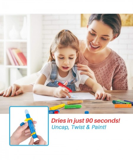 Washable Tempera Paint Sticks | Non-Toxic Quick Drying & No Mess Paint Sticks for Kids (12 Bright Colors) $22.87 - Kids' Draw...