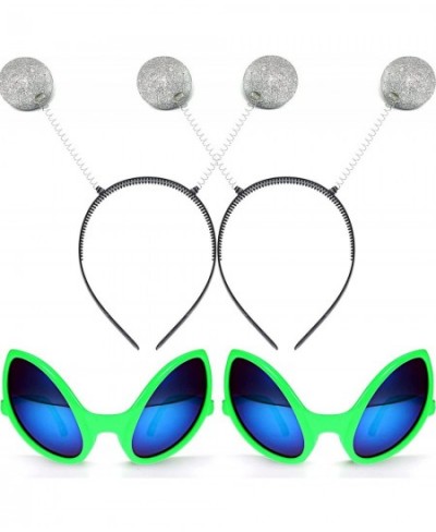 Green Plastic Alien Glasses and Martian Antenna Headband Boppers Alien Sunglasses Headbands for Fancy Dress Party Decoration ...