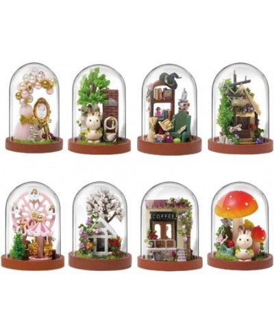 Mini World Series Dust Cover House Model Kit 3D Flower Room Coffee House Forest Dollhouse Kit Miniature Scene Landscape House...