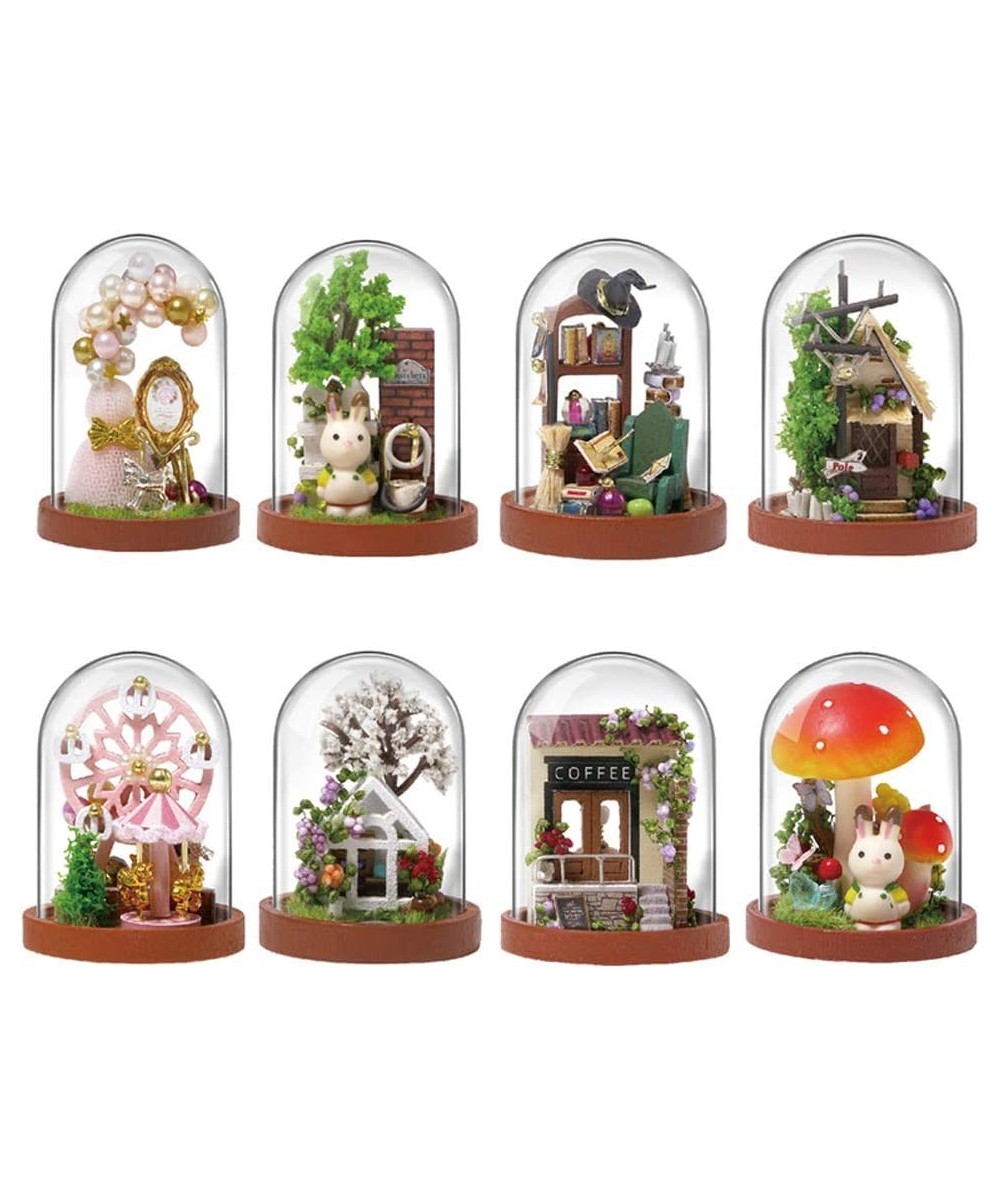 Mini World Series Dust Cover House Model Kit 3D Flower Room Coffee House Forest Dollhouse Kit Miniature Scene Landscape House...