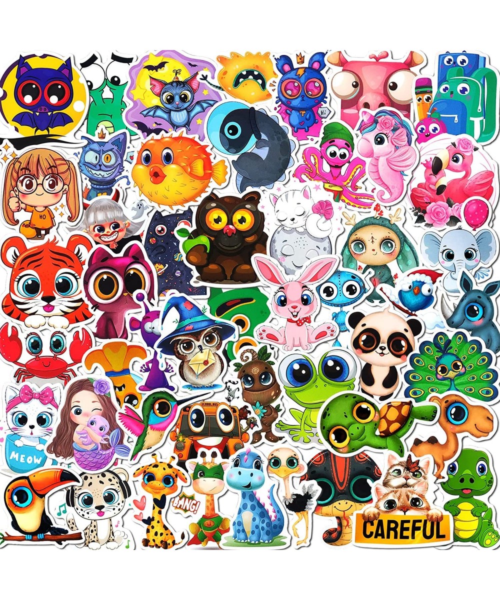 50pcs Cute Cartoon Animal Stickers for Kids Big Eyes Animal Stickers Pack for Water Bottle Laptop Phone Case Decor - Kids Fri...