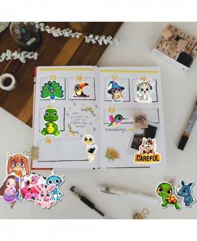 50pcs Cute Cartoon Animal Stickers for Kids Big Eyes Animal Stickers Pack for Water Bottle Laptop Phone Case Decor - Kids Fri...