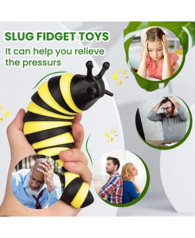 Fidget Slug 3D Printed Articulated Sticky Stretch Slug Fidget Toy Friendly Articulated Slug - Fidget Toy Sensory Toys for Aut...