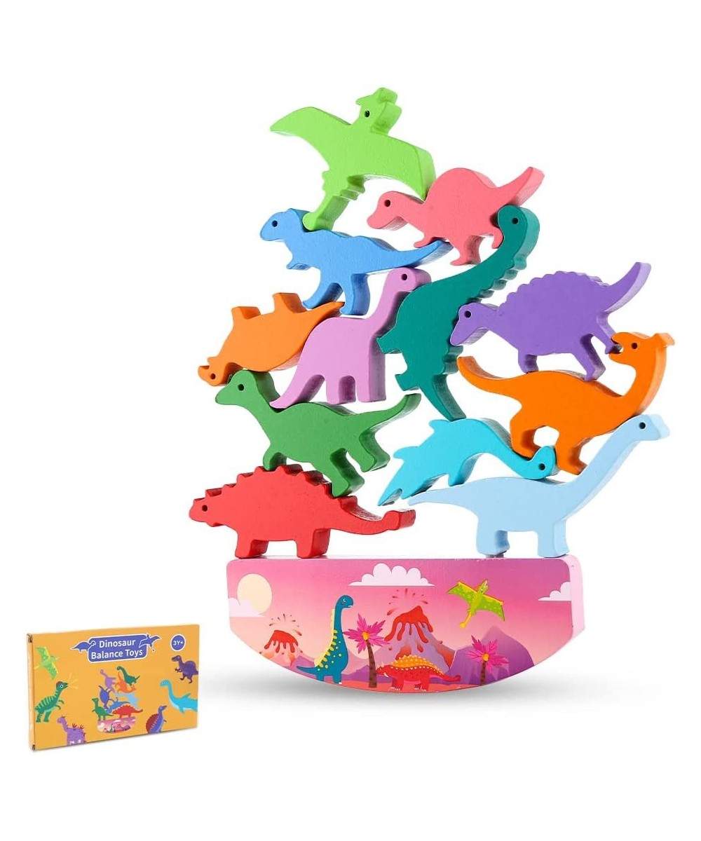 12PCS Wooden Stacking Dinosaur Toys for Kids 3-5 Boys Toddler Toys for 2 Year Old Stacking Toys Gifts for 3 4 5 6Year Old Boy...