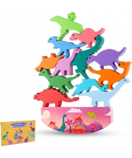 12PCS Wooden Stacking Dinosaur Toys for Kids 3-5 Boys Toddler Toys for 2 Year Old Stacking Toys Gifts for 3 4 5 6Year Old Boy...