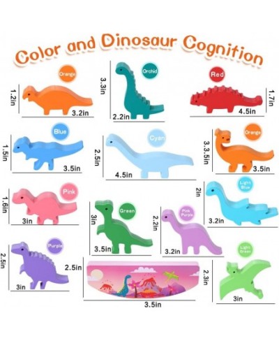 12PCS Wooden Stacking Dinosaur Toys for Kids 3-5 Boys Toddler Toys for 2 Year Old Stacking Toys Gifts for 3 4 5 6Year Old Boy...