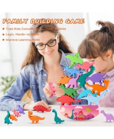 12PCS Wooden Stacking Dinosaur Toys for Kids 3-5 Boys Toddler Toys for 2 Year Old Stacking Toys Gifts for 3 4 5 6Year Old Boy...