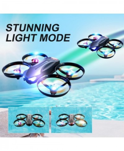 V16 Drone with Camera for Kids 1080P FPV Camera Mini RC Quadcopter Beginners Toy with 7 Colors LED Lights 3D Flips Gesture Se...