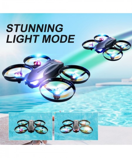 V16 Drone with Camera for Kids 1080P FPV Camera Mini RC Quadcopter Beginners Toy with 7 Colors LED Lights 3D Flips Gesture Se...