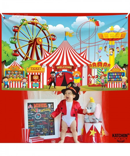 XtraLarge Carnival Backdrop for Carnival Decorations - 72x44 Inch | Circus Theme Party Decorations | Carnival Banner Carnival...