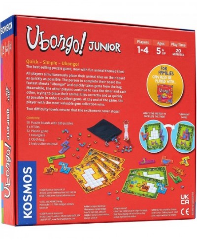 | Ubongo Junior - Sprint to Solve The Puzzle | Family Friendly Board Game Great for Kids | Highly Re-Playable | Quality Compo...