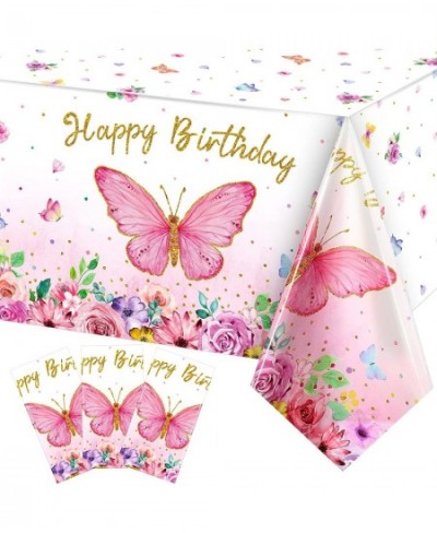 Butterfly Happy Birthday Tablecloth Butterfly Party Decoration Rectangular Watercolor Butterfly Table Cover Spring Themed Pla...