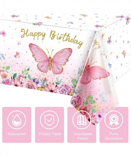 Butterfly Happy Birthday Tablecloth Butterfly Party Decoration Rectangular Watercolor Butterfly Table Cover Spring Themed Pla...