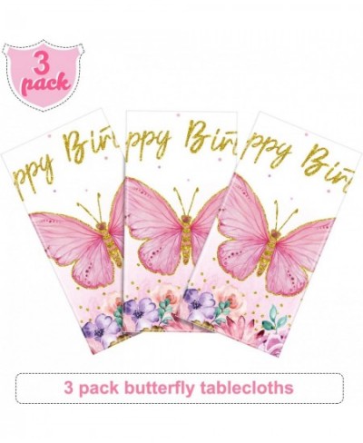 Butterfly Happy Birthday Tablecloth Butterfly Party Decoration Rectangular Watercolor Butterfly Table Cover Spring Themed Pla...