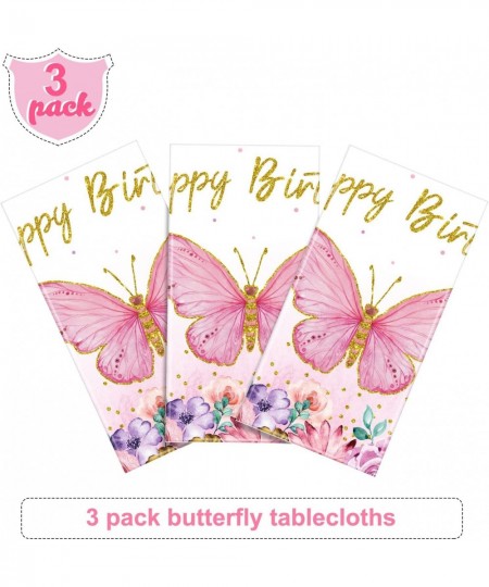 Butterfly Happy Birthday Tablecloth Butterfly Party Decoration Rectangular Watercolor Butterfly Table Cover Spring Themed Pla...