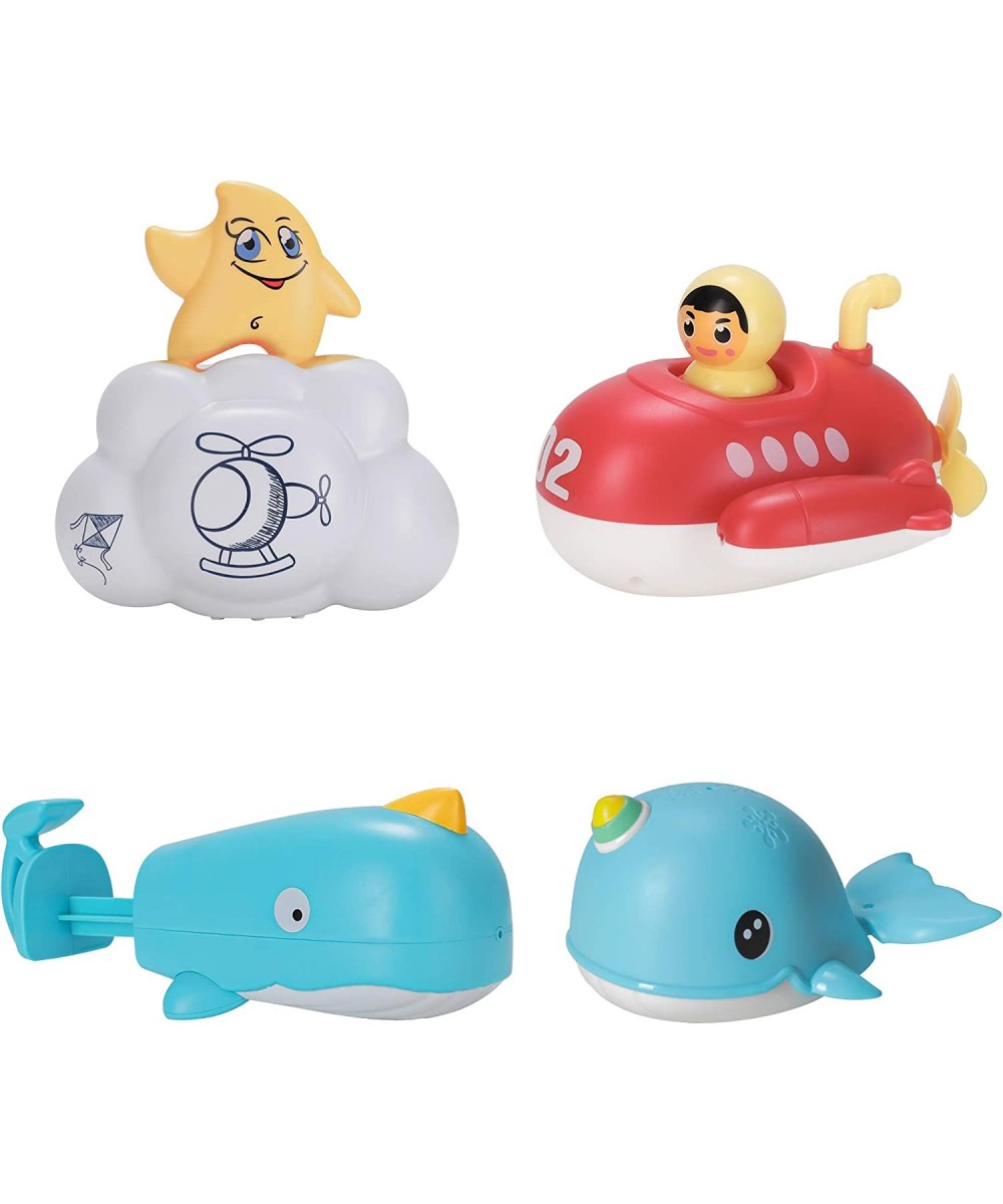 Bath Toys for Toddlers Baby Water Spray Bathtub Toys for Kids Floating Interactive Toys Set with 4 Different Shapes Toys Swim...