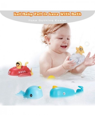 Bath Toys for Toddlers Baby Water Spray Bathtub Toys for Kids Floating Interactive Toys Set with 4 Different Shapes Toys Swim...