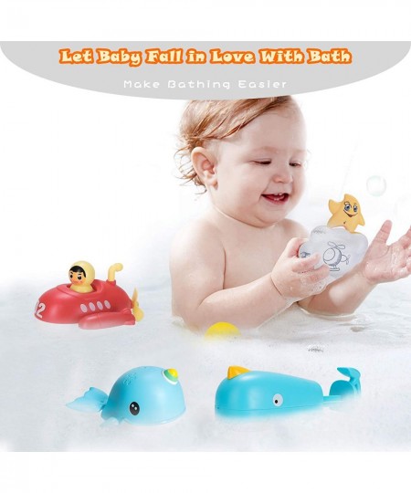 Bath Toys for Toddlers Baby Water Spray Bathtub Toys for Kids Floating Interactive Toys Set with 4 Different Shapes Toys Swim...