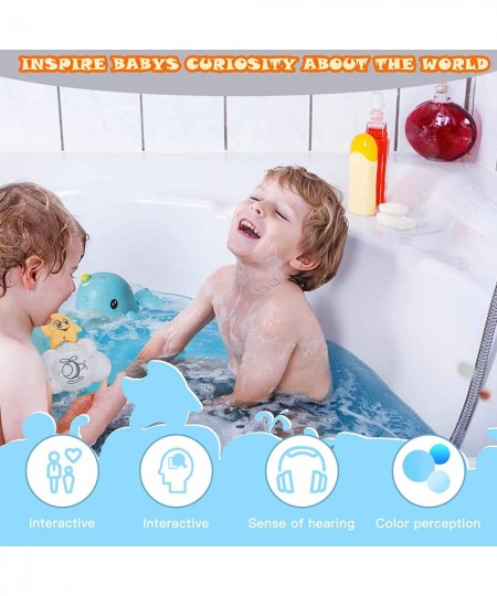 Bath Toys for Toddlers Baby Water Spray Bathtub Toys for Kids Floating Interactive Toys Set with 4 Different Shapes Toys Swim...