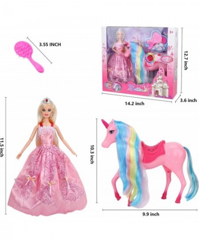 Unicorn Toys Princess Dolls Set Magic Lights Unicorn Doll with Rainbow Mane Blonde Hair Princess Toy Unicorn Gifts for Girls ...