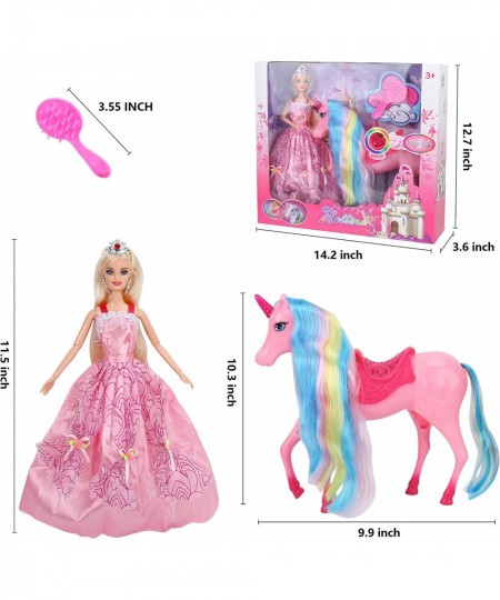 Unicorn Toys Princess Dolls Set Magic Lights Unicorn Doll with Rainbow Mane Blonde Hair Princess Toy Unicorn Gifts for Girls ...