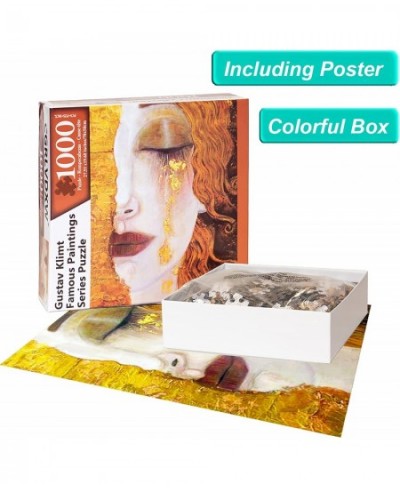 Jigsaw Puzzles 1000 Pieces for Adults Gustav Klimt Golden Tears Intellective Educational Puzzle Thick Sturdy Cardboard 20"x27...