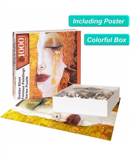 Jigsaw Puzzles 1000 Pieces for Adults Gustav Klimt Golden Tears Intellective Educational Puzzle Thick Sturdy Cardboard 20"x27...