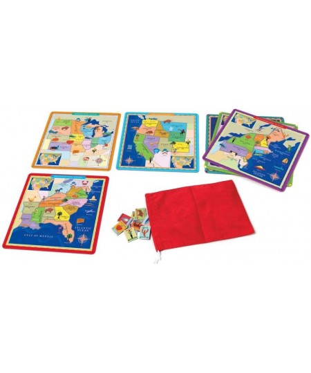 eeBoo: United States Geography Bingo Game for 2 to 6 Players Includes 6 Game Cards 84 Playing Cards & Drawstring Bag For Ages...