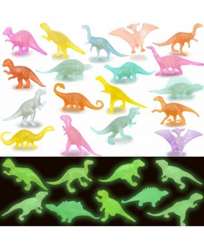 80Pcs Mini Dinosaur Figures Toys Glow In the Dark Small Plastic Dinosaur Toy Set Tiny Dinosaur Glowing Party Favors for Toddl...