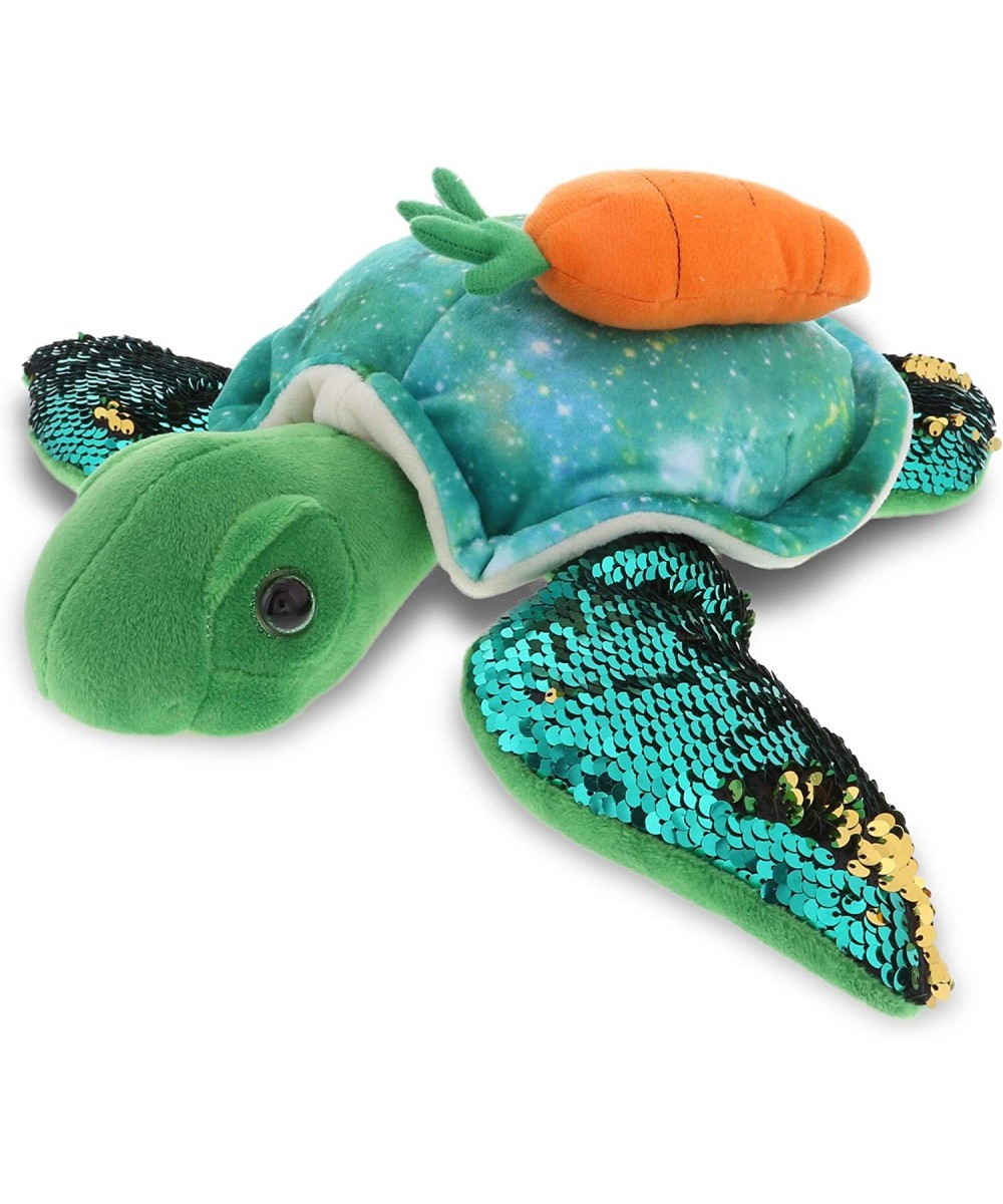 Happy Easter Sea Turtle Space Sequin Plush with Carrot - Stuffed Animals with Carrot Plush Toy Perfect Easter Holiday Surpris...